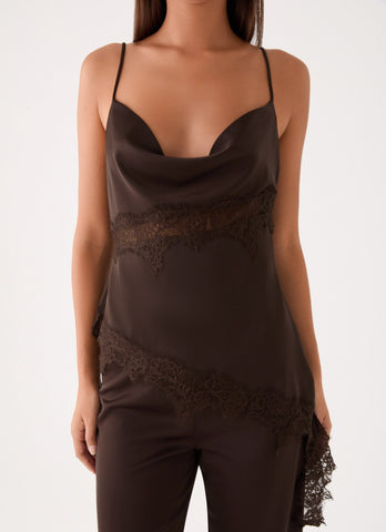 Melisana Cowl Top - Chocolate