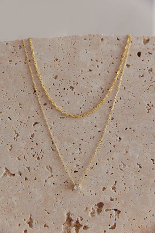 Sarai Crystal Pendant Necklace Set Gold