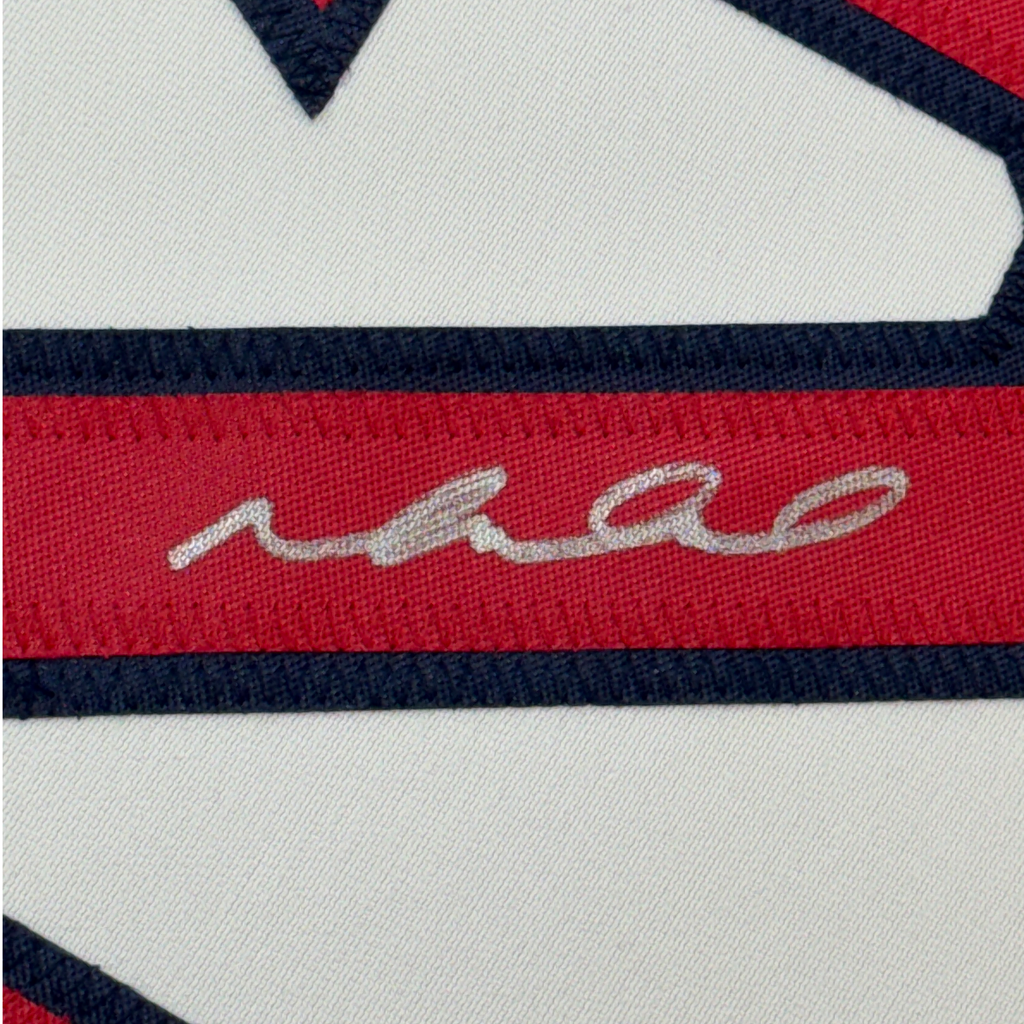 Framed Autographed/Signed Mike Napoli 35x39 Boston Red Sox White Baseball Jersey JSA COA