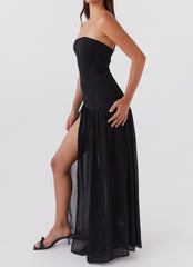 Eden Strapless Maxi Dress - Black