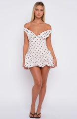The Moment I Met You Mini Dress Cream/Black Polka Dot