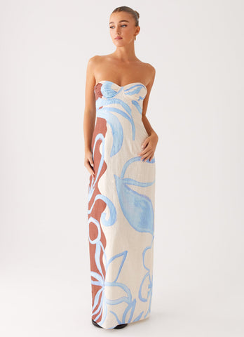 Raiden Maxi Dress - Bloom Wave Print