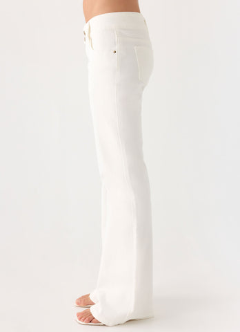 Robbie Super Low Denim Jeans - White