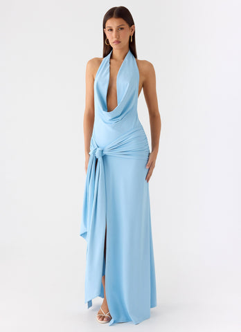 Rowan Ray Cowl Maxi Dress - Blue