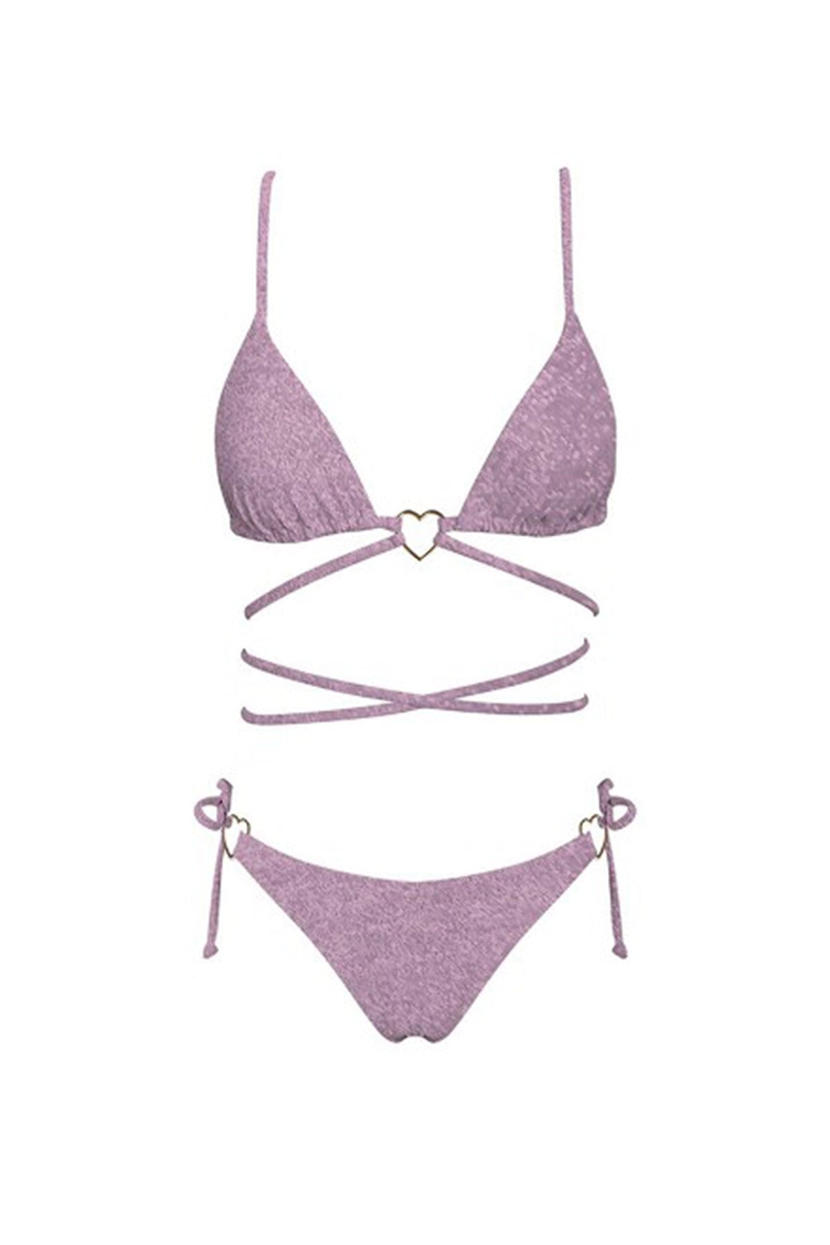 Summer Love Strappy Bikini Top Rose Shimmer