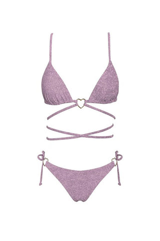 Summer Love Strappy Bikini Top Rose Shimmer