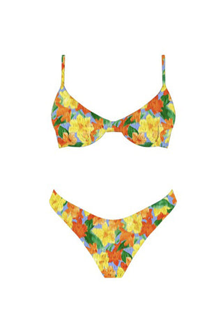 Martinique Shirred Bikini Top Tropical