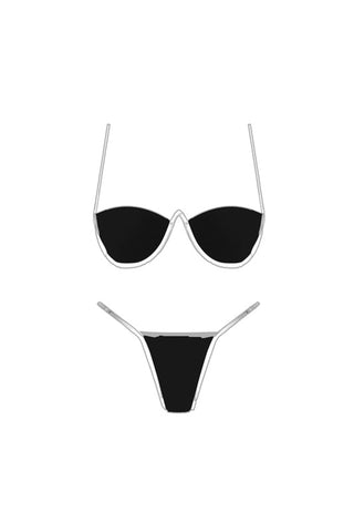 Monaco String Bikini Bottom Black/White