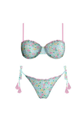 French Riviera Bikini Bottom Green Floral