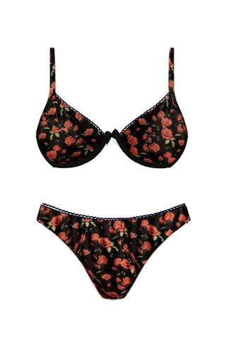 La Dolce Vita Bikini Top Rose Black/Red