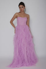 Rori Tulle Cascade Maxi Dress Orchid