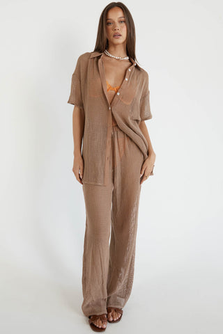 ShirtJersey Hyams Long Knit Pants Mocha