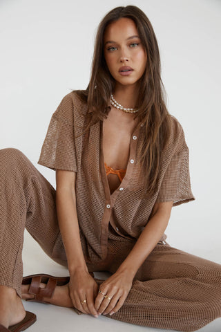 ShirtJersey Hyams Long Knit Pants Mocha