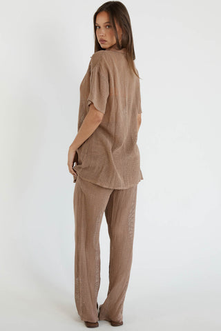 ShirtJersey Hyams Buttoned Knit Top Mocha