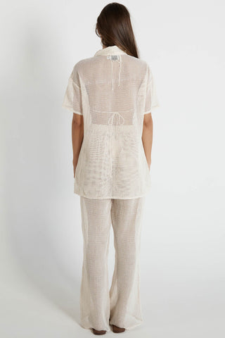 ShirtJersey Hyams Buttoned Knit Top Sand