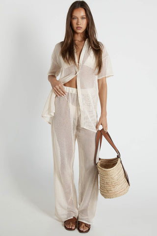 ShirtJersey Hyams Buttoned Knit Top Sand
