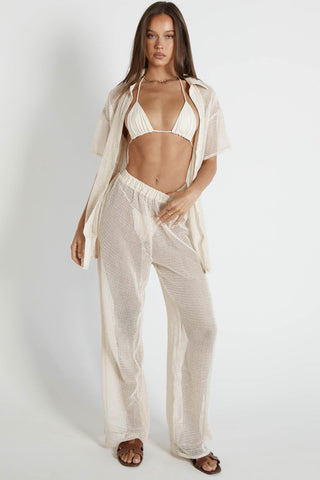 ShirtJersey Hyams Buttoned Knit Top Sand