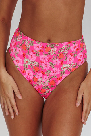Harmonia High Waist Bikini Bottom Pink Floral
