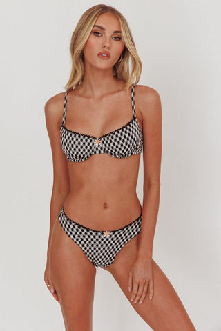 Cheerful Ric Rac Trim Bikini Bottom Gingham