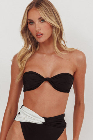 Monique Twist Bandeau Bikini Top Black