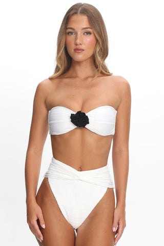 Monique High Waist Twist Bikini Bottom Ivory