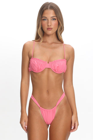 Gold Coast Gathered Bikini Bottom Pink