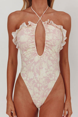 Georgia Frill Strap One Piece Swimsuit Floral