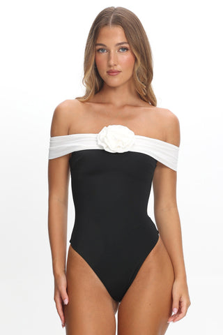 Lorona Off-Shoulder One-Piece Black/Ivory