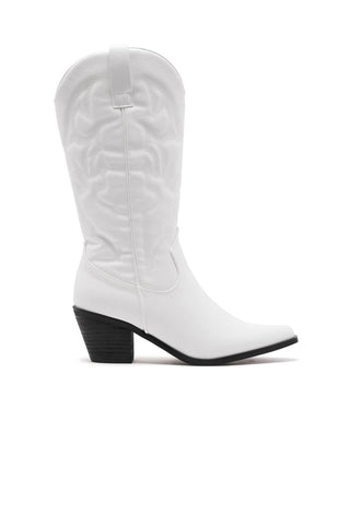 ShirtJersey Clayton Cowboy Boot White Faux Suede