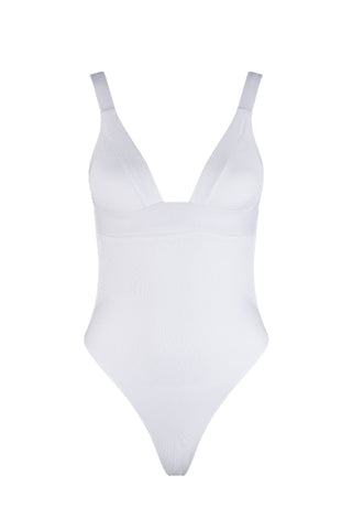 ShirtJersey Olivia White Rib One-Piece Swimsuit