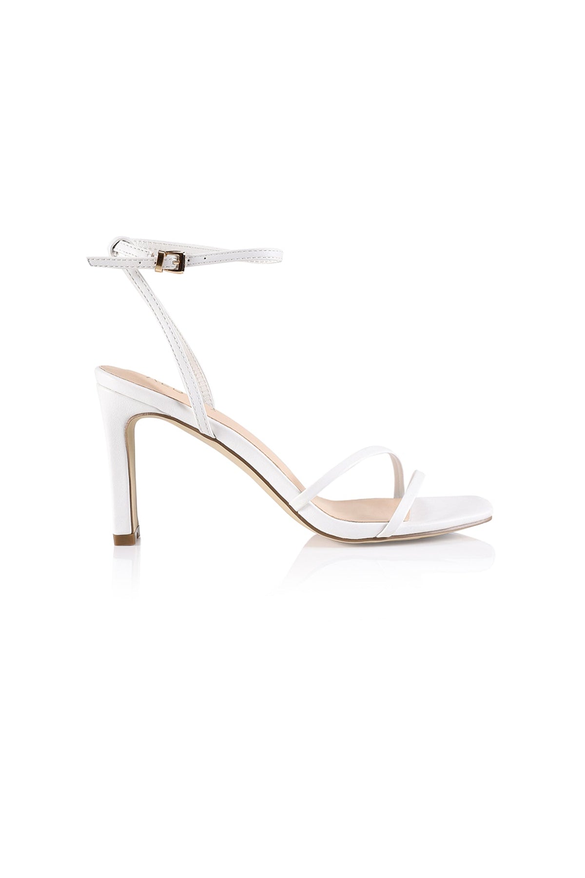 ShirtJersey Kimmy Slim Strappy Heels White Smooth