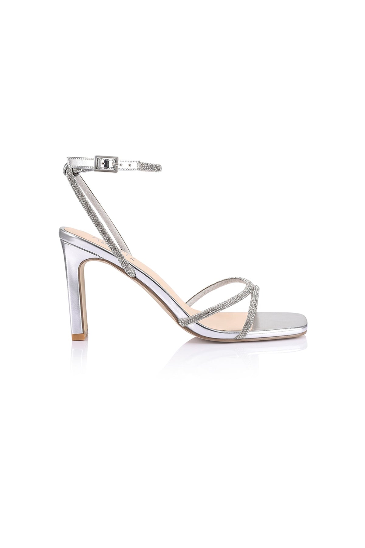 ShirtJersey Kian Block Heel Sandals Silver