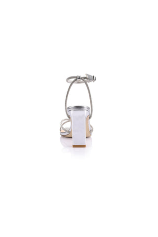 ShirtJersey Kian Block Heel Sandals Silver