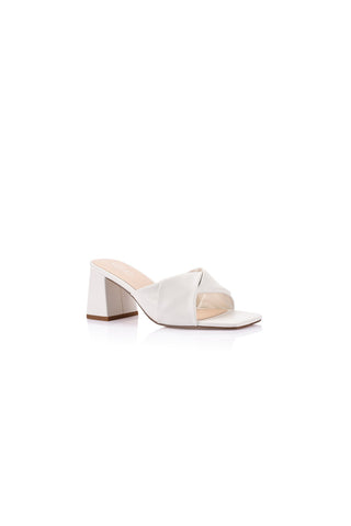 ShirtJersey Stella Block Heel Mules Chalk Smooth