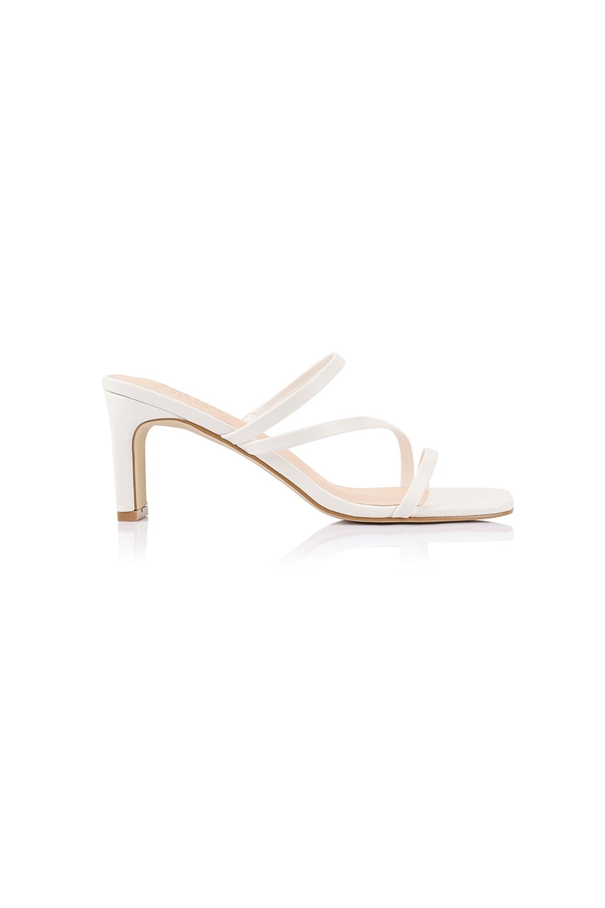 ShirtJersey Ginny Block Heel Mules Chalk White
