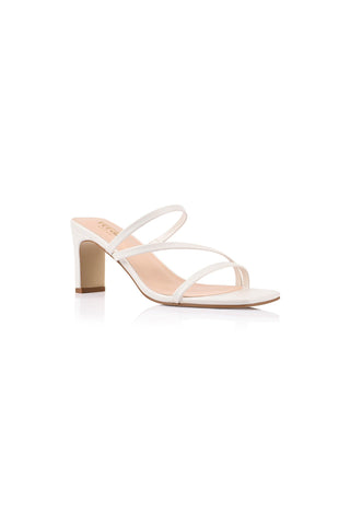 ShirtJersey Ginny Block Heel Mules Chalk White