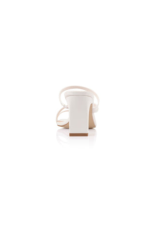 ShirtJersey Ginny Block Heel Mules Chalk White