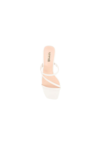 ShirtJersey Ginny Block Heel Mules Chalk White