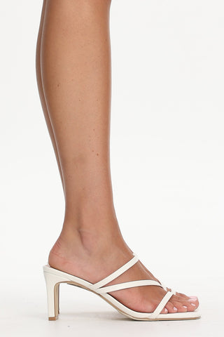 ShirtJersey Ginny Block Heel Mules Chalk White