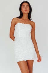 Charmer Floral Embellished Mini Dress Ivory