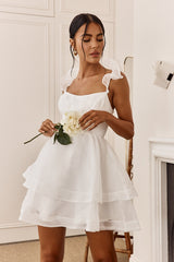 I've Got Sunshine Ruffle Strap Mini Dress White