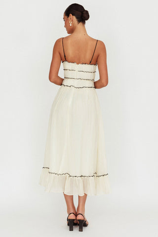 Maidens Tie Accent Maxi Dress Cream