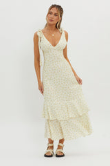 Manhattan Summer Tied Shoulder Maxi Dress Yellow