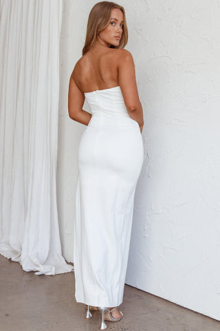 Mykonos Nights Strapless Maxi Dress White