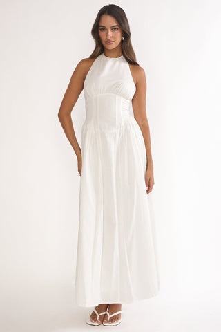 El Corazon High Halterneck Maxi Dress White