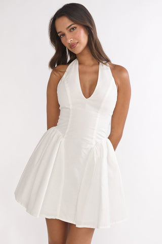 El Corazon Halterneck Mini Dress White