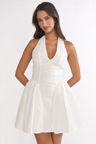 El Corazon Halterneck Mini Dress White