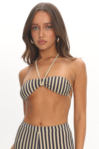 ShirtJersey Bloom Bikini Top Beige Stripe