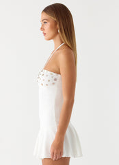 Sabelle Halter Mini Dress - White