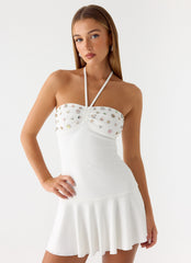 Sabelle Halter Mini Dress - White